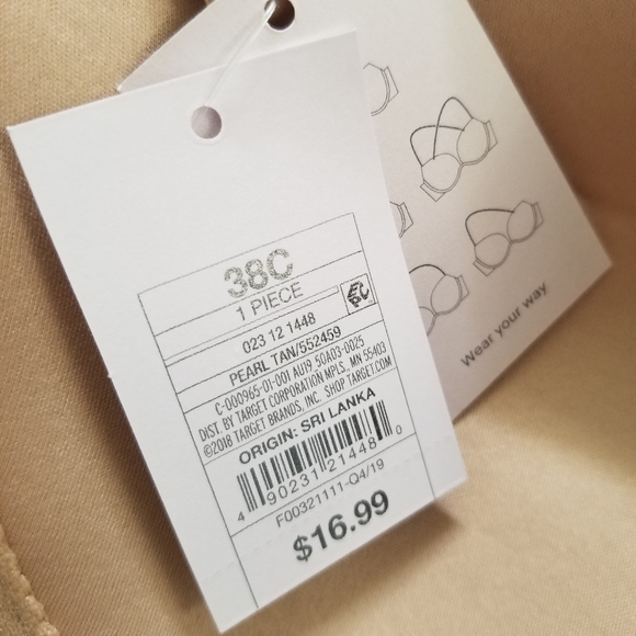 Auden Wear Your Way Pearl Tan Bra 38C  NWT!!!! - Picture 7 of 7